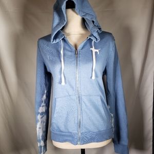 PINK victoria secret blue hoodie tie dye design M